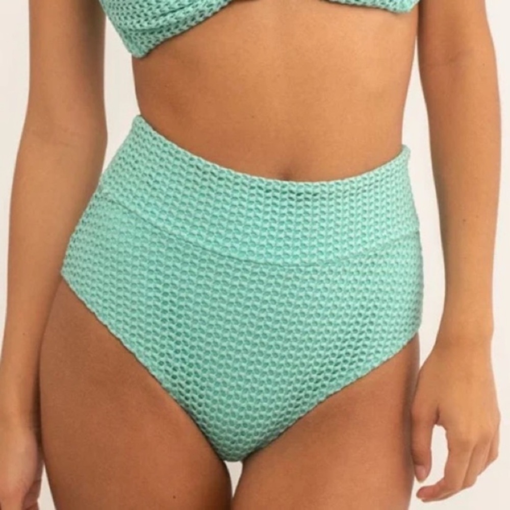 New! Montce turquoise crochet high waisted bikini bottoms 27812 - Picture 5 of 13